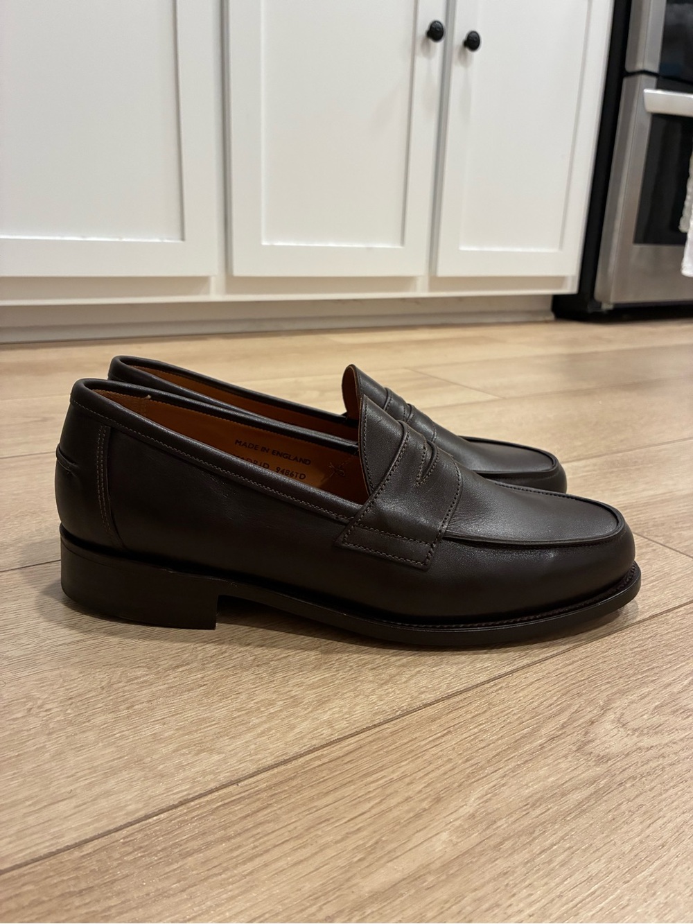 NEW Sanders Men’s Madrid Penny Loafer Dark Brown Leather Size 9